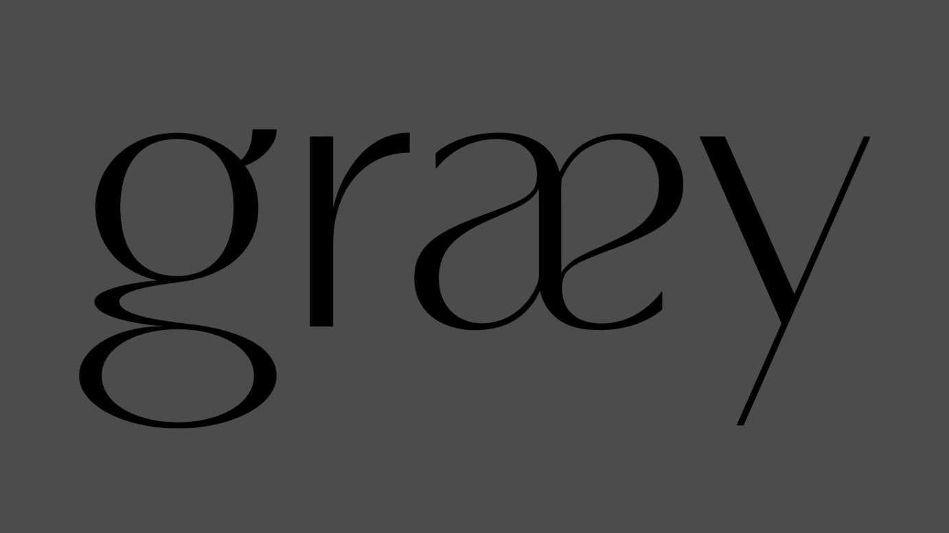 「グレイ」の新しいロゴ