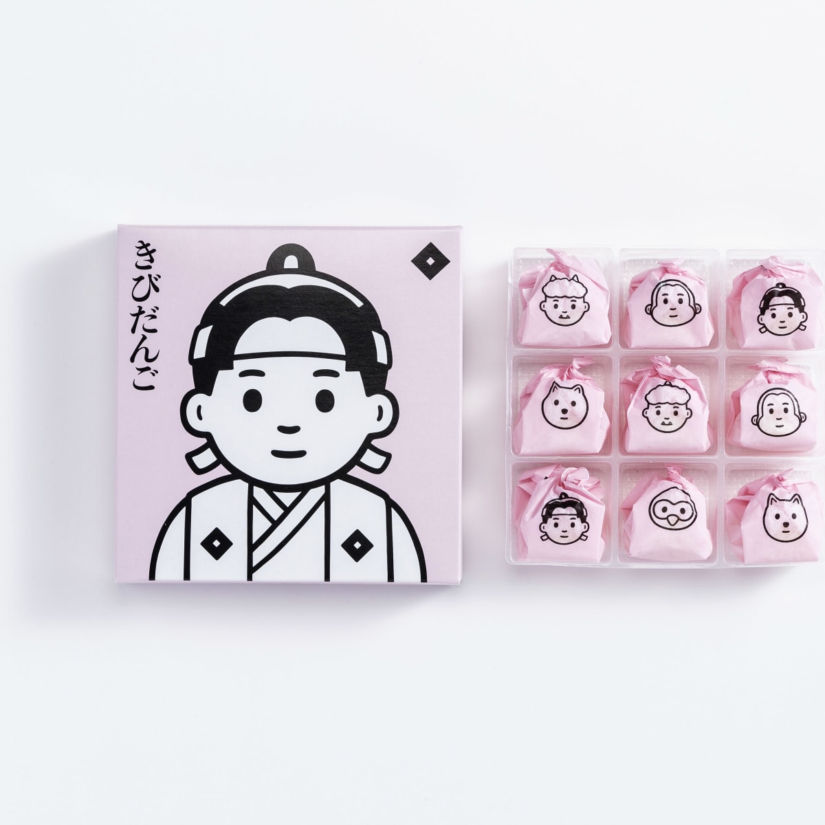 Noritakeが岡山の老舗きびだんごメーカーのパッケージを刷新 桃太郎や鬼のイラストをデザイン