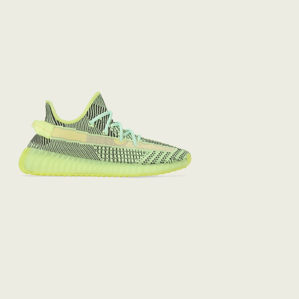 green and white yeezys