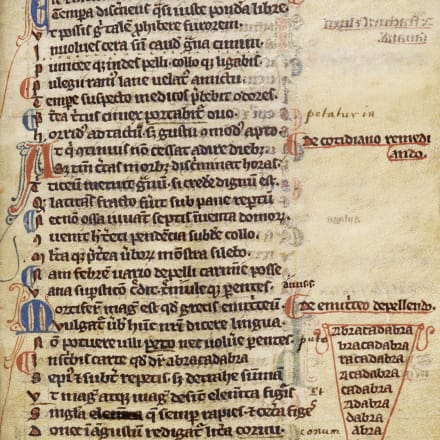 クイントゥス・セレヌス・サンモニクス『医学の書』13世紀 大英図書館蔵 ©British Library Board