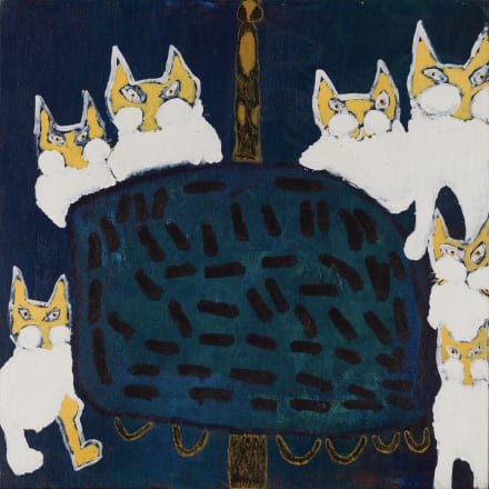 小笹逸男《集う猫》1980-1984年頃、みずのき美術館