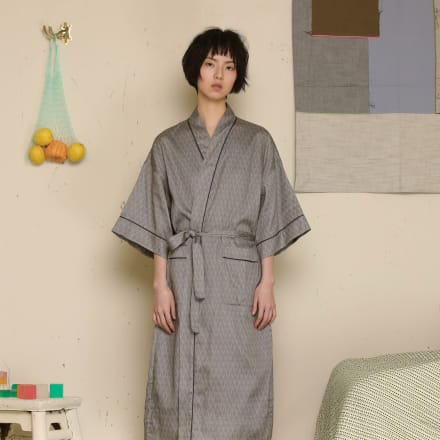 Kimono Silver Shell Patterned Cotton Robe Image by ジェイエヌビーワイ ホーム