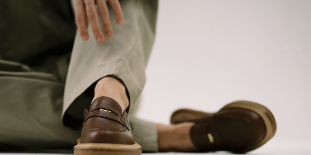 Loafer mule in brown calfskin