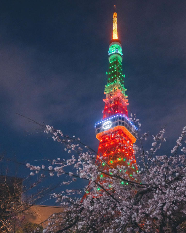 東京タワーのライトアップ時