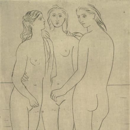 「三人の浴女Ⅰ」ドライポイント 1923年