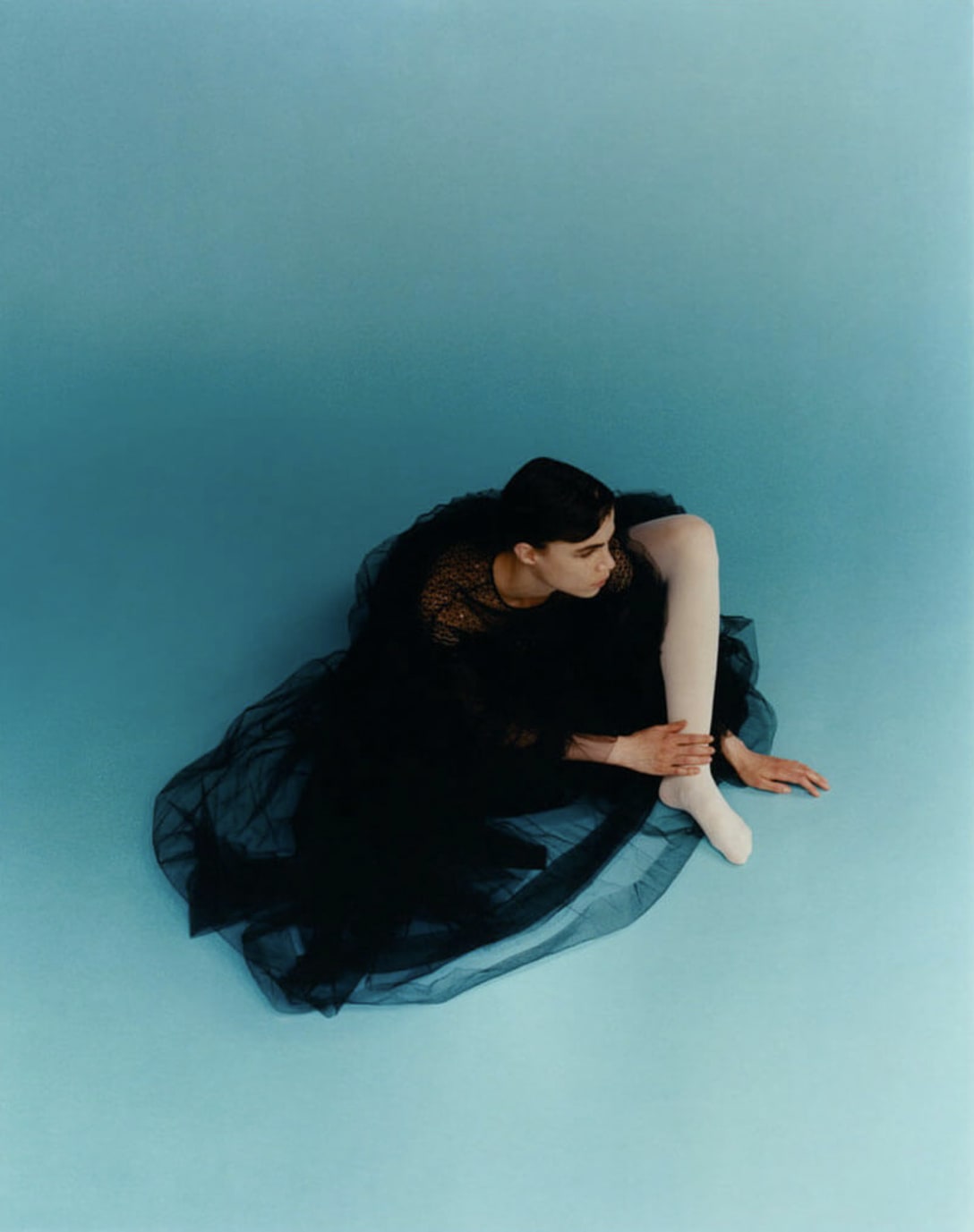 dress by HUISHAN ZHANG, tights by JONATHAN ASTON