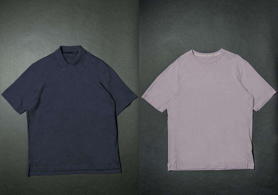 (左から)リラックスフィットポロシャツ(2990円)、スーピマコットンリラックスフィットクルーT(1500円)※価格はいずれも税込