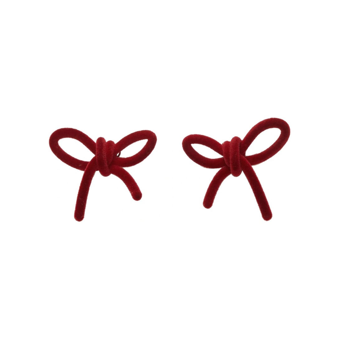 SHUSHU/TONG x YVMIN オフホワイト レッド Bow ピアス(SSENSE限定)¥11,500