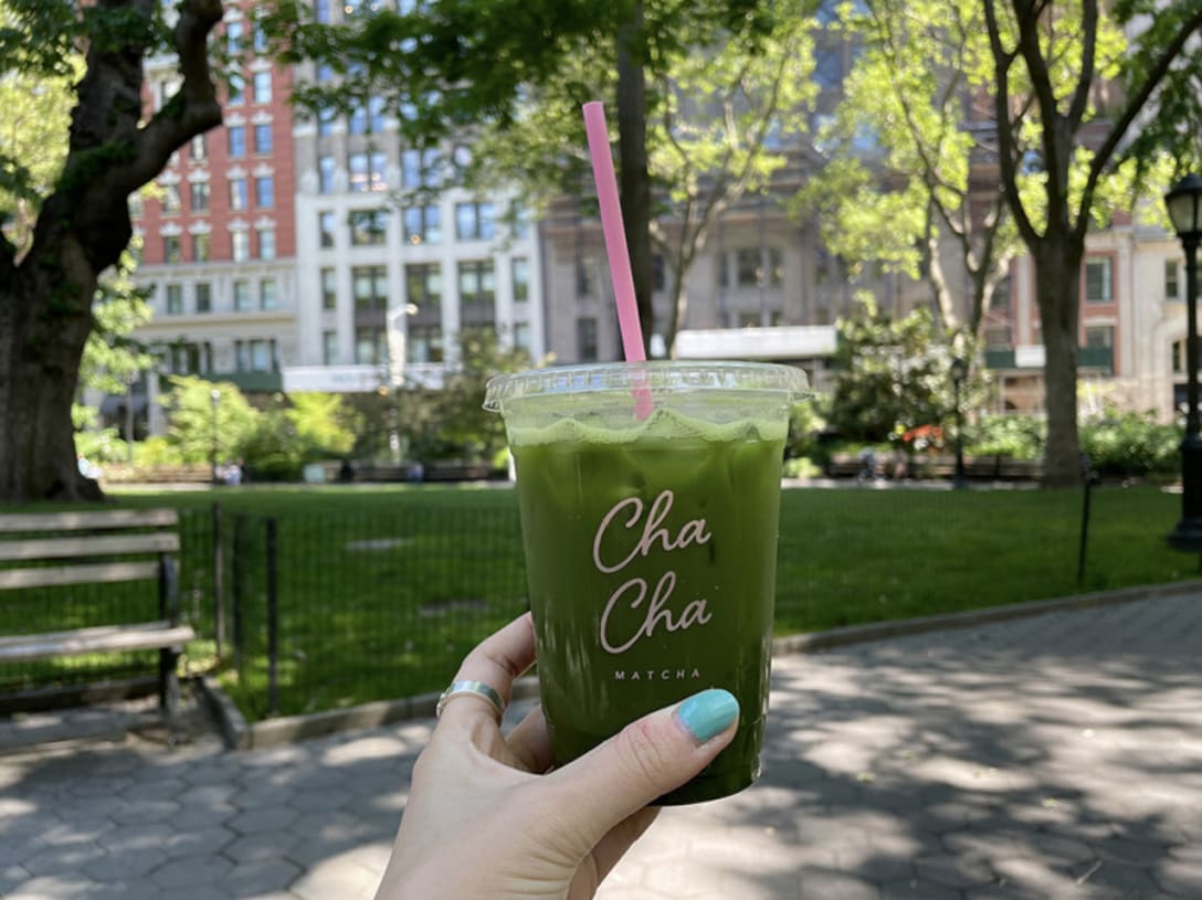 さっぱり美味しいマッチャ・レモネード。こちらはカスタムせず、シンプルにオーダー。Matcha Lemonade($6.00+Tax)