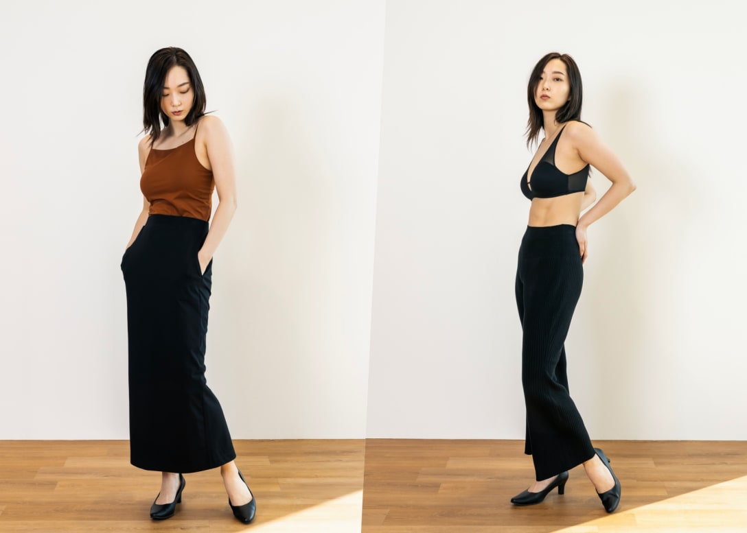 「Uniqlo and Mame Kurogouchi」を着用したモデル Image by FASHIONSNAP