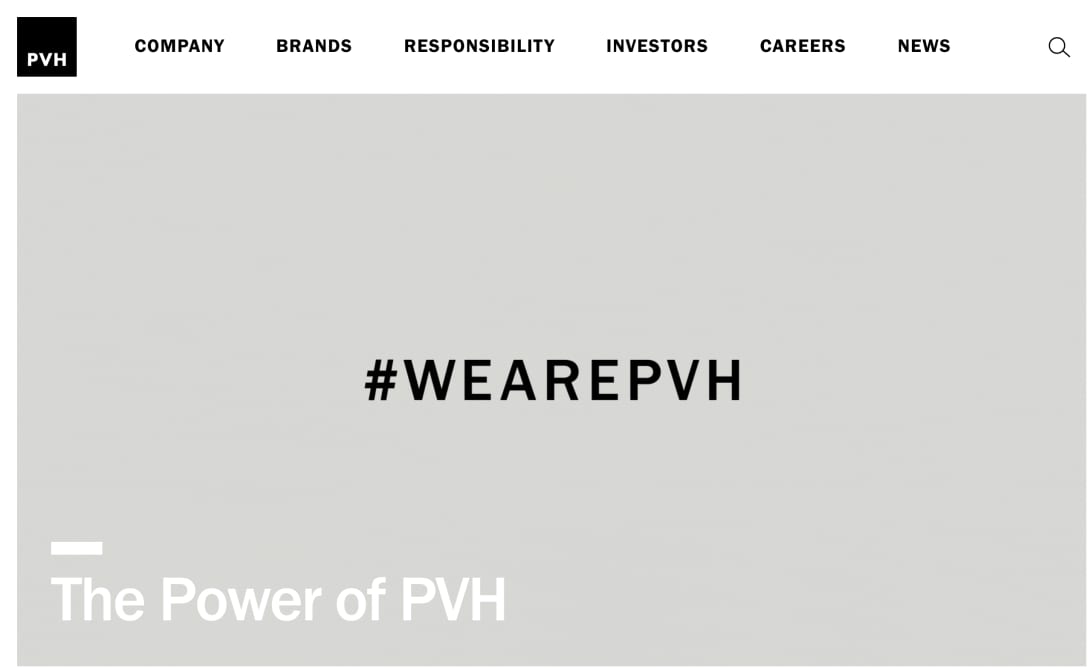 PVH社の公式サイトより