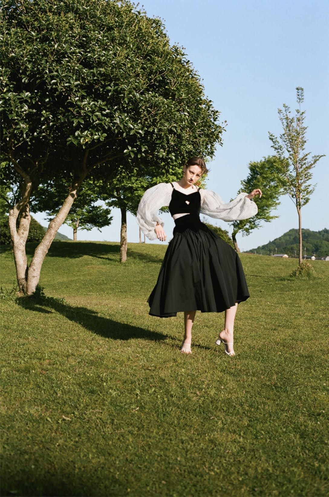 top and skirt by FETICO, dress by HIKARI MORIGAMI, shoes and earrings stylist’s own