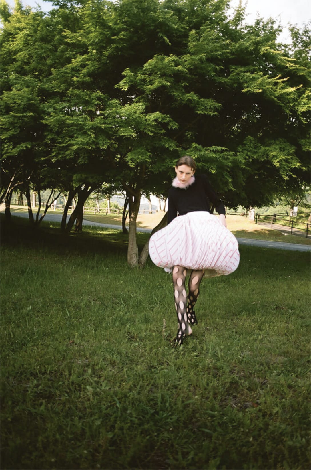 skirt by MAO ICHIKAWA, top, collar, tights and shoes stylist’s own