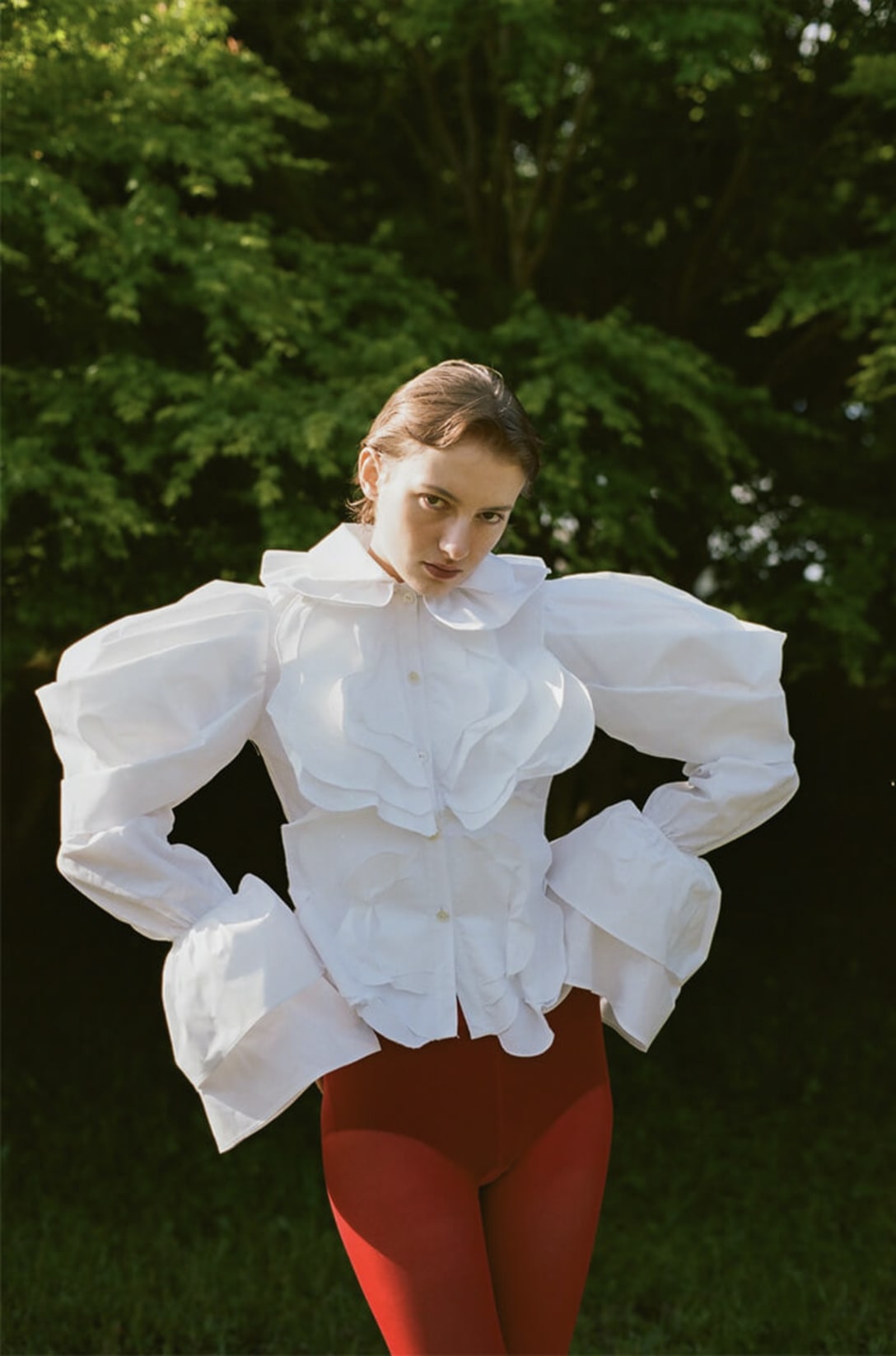 blouse by KOHARU HAGIWARA, shorts and tights stylist’s own