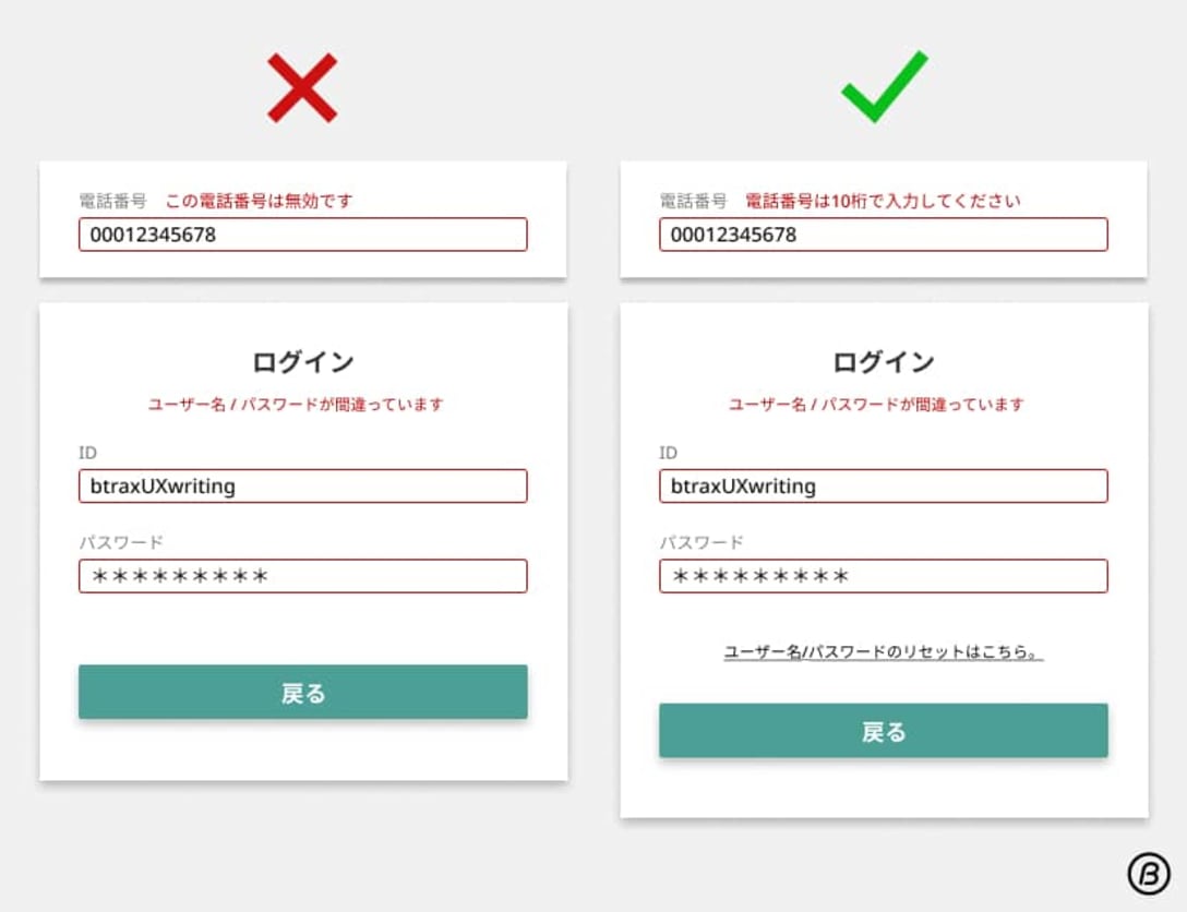 ただ無効を伝えるのではなく、正しい内容を数字を用いて具体的に説明する方が望ましい。