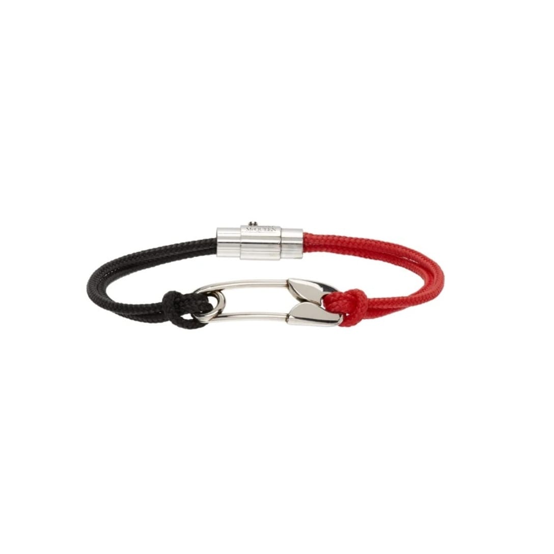 ALEXANDER MCQUEEN ブラック&レッド Cordino シグネチャ フレンドシップ ブレスレット ¥16,600(57%OFF)(関税・消費税込)