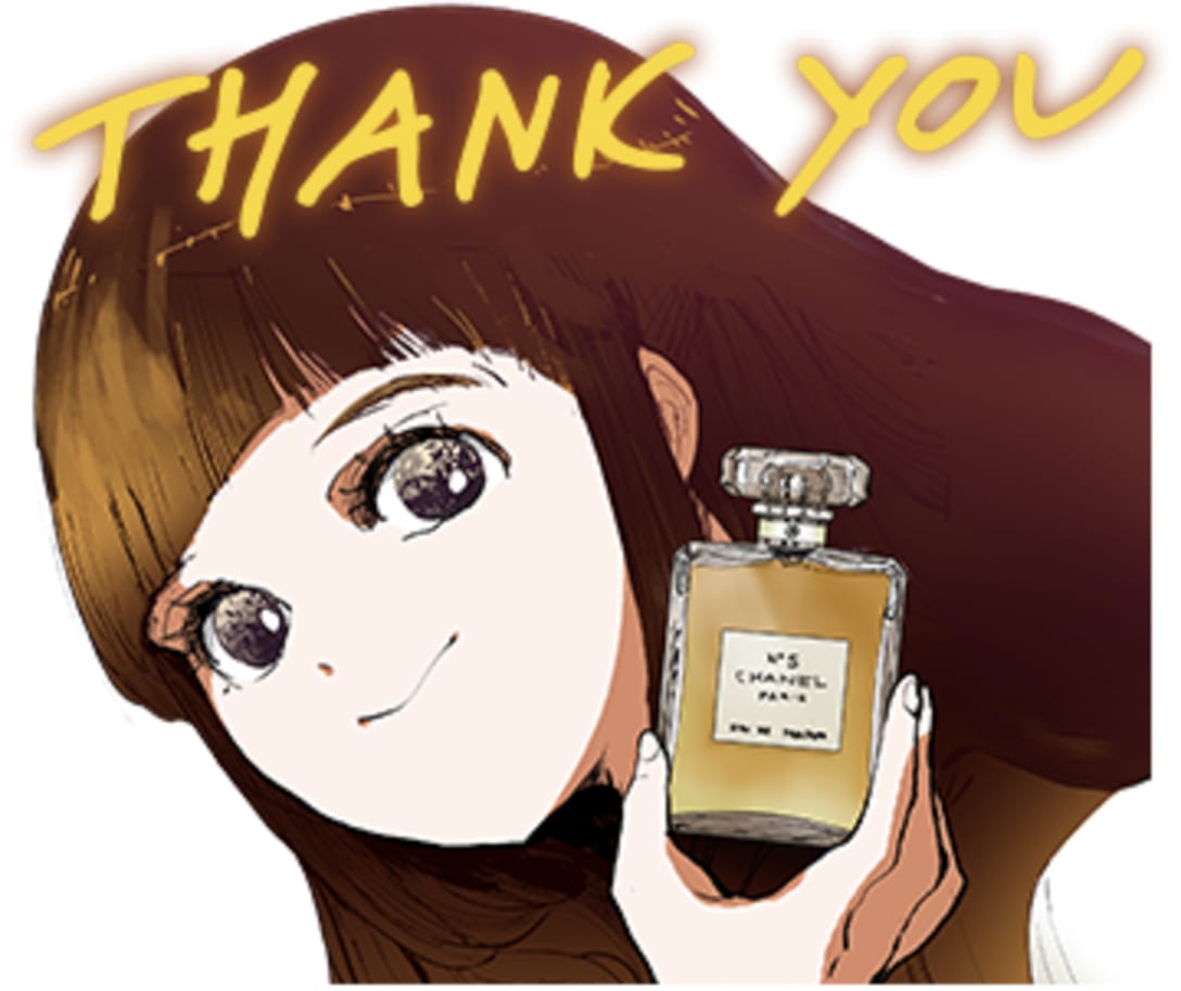 シャネル×ミロワール(miroirs)LINEスタンプ Image by ©白井カイウ・出水ぽすか/集英社
