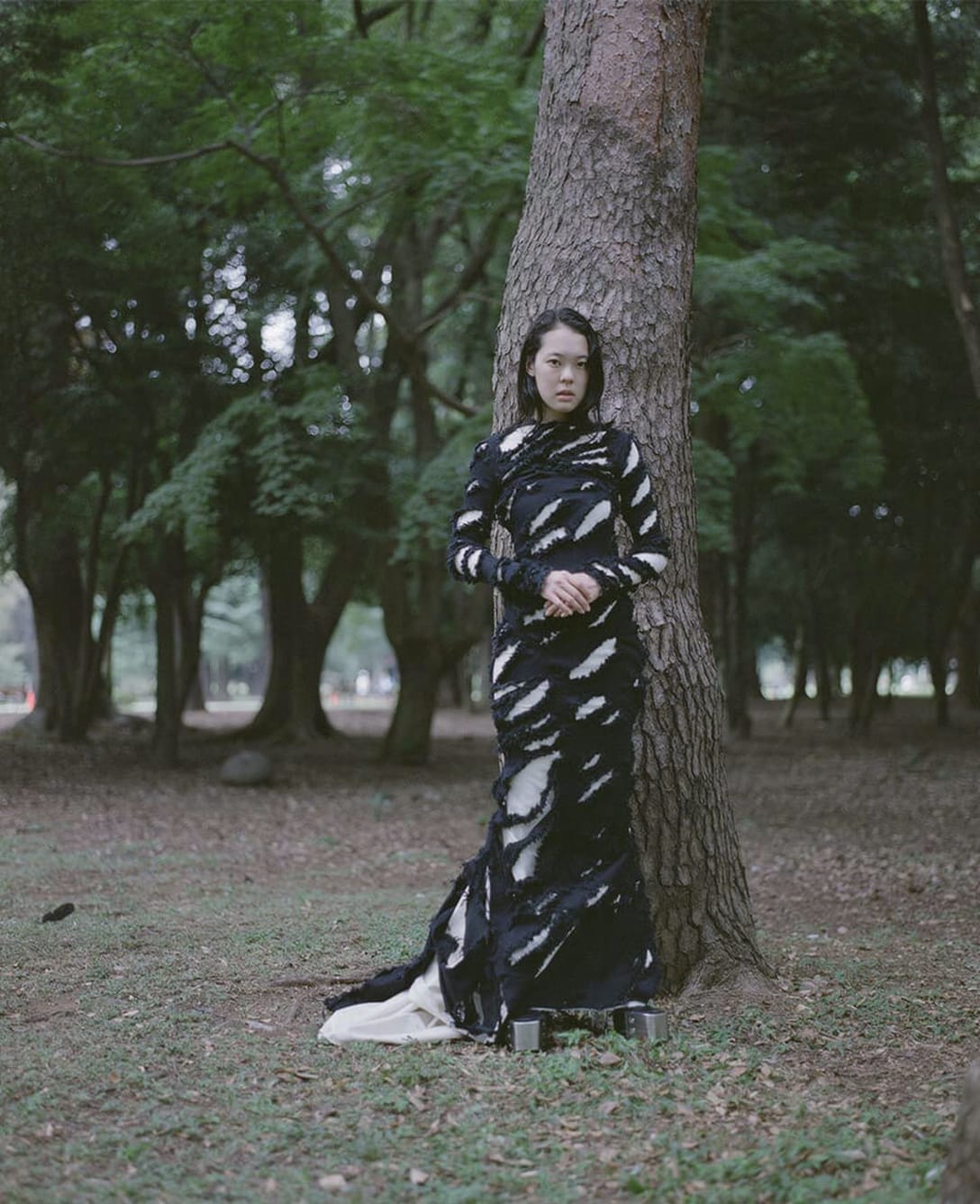 dress and shoes by RICK OWENS