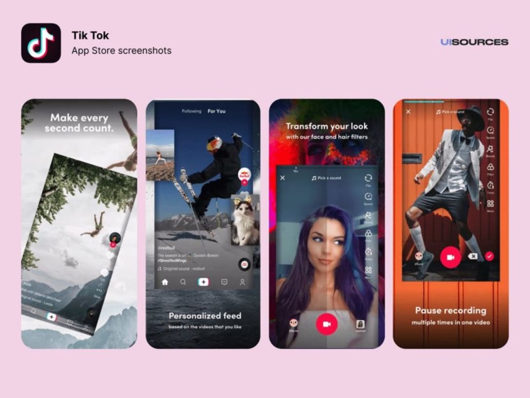 Source: https://www.uisources.com/explainer/tiktok-app-store-screenshots