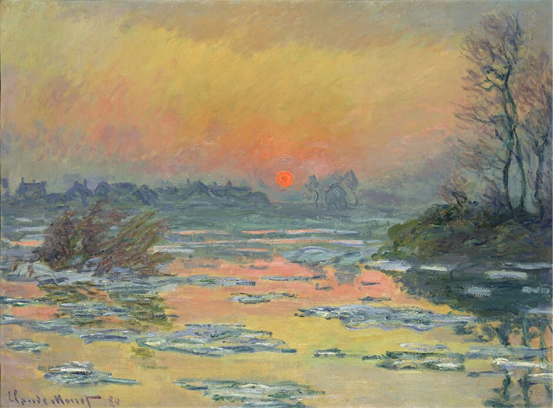クロード・モネ 《セーヌ河の日没、冬》 1880年 油彩／カンヴァス ポーラ美術館