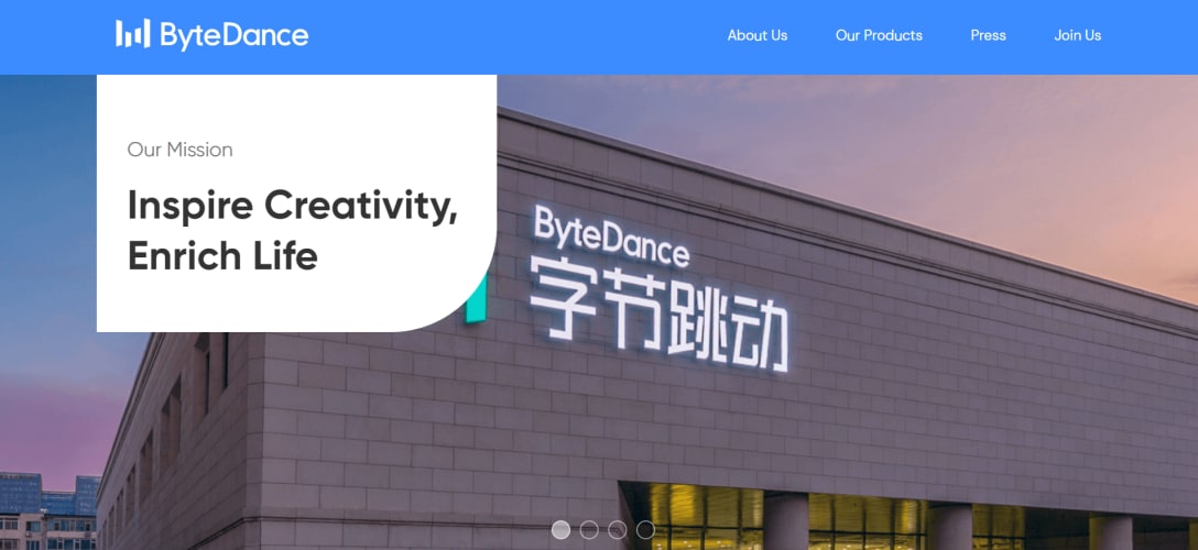 バイトダンスの公式サイトより