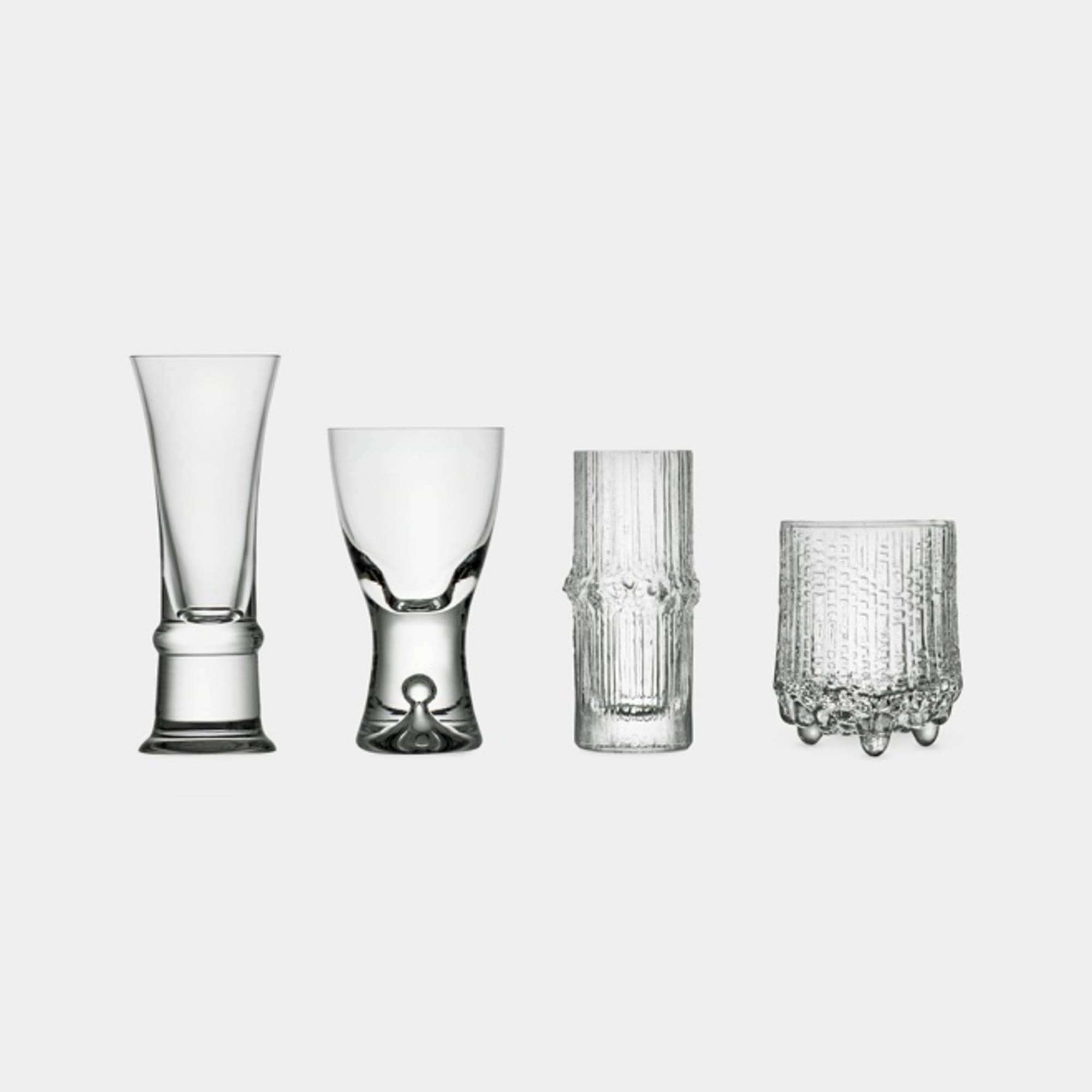 北欧デザインの巨匠タピオ・ヴィルカラの代表作品を復刻 4種のガラスを発売