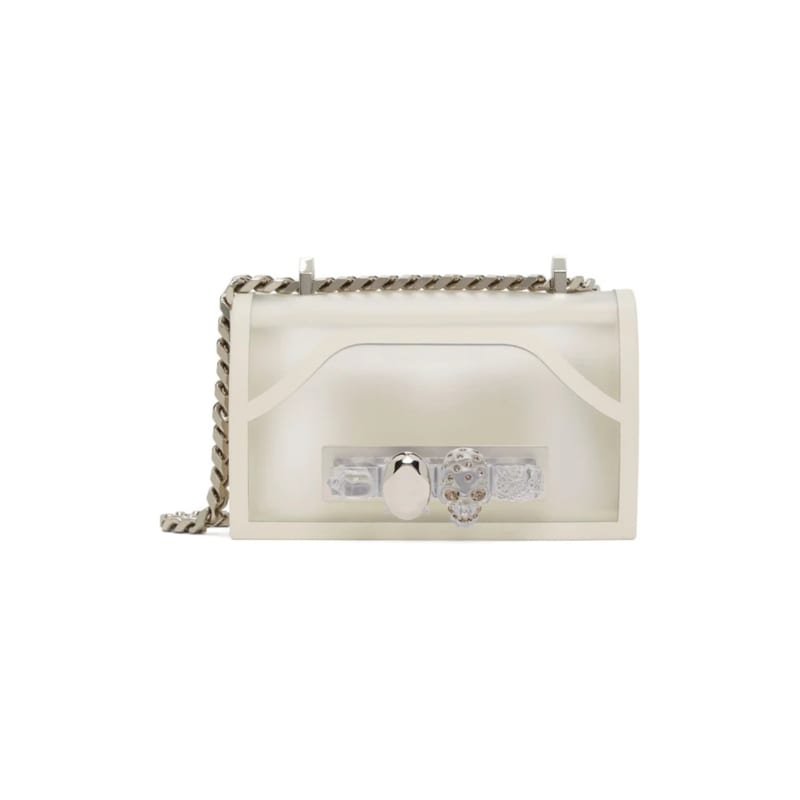 ホワイト ミニ Jewelled ショルダーバッグ 概寸 12.5 x 18.5 x 5cm ¥247500（関税・消費税込）