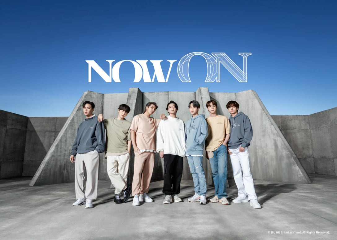 「Now ON」コレクションを着用したBTS Image by FILA